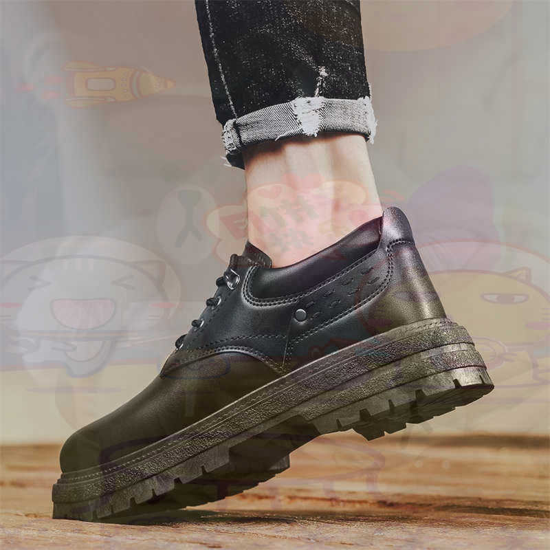 Men'S Shoes Yellow And Black - Dark Natural Leather Fashion Trainers Tennis