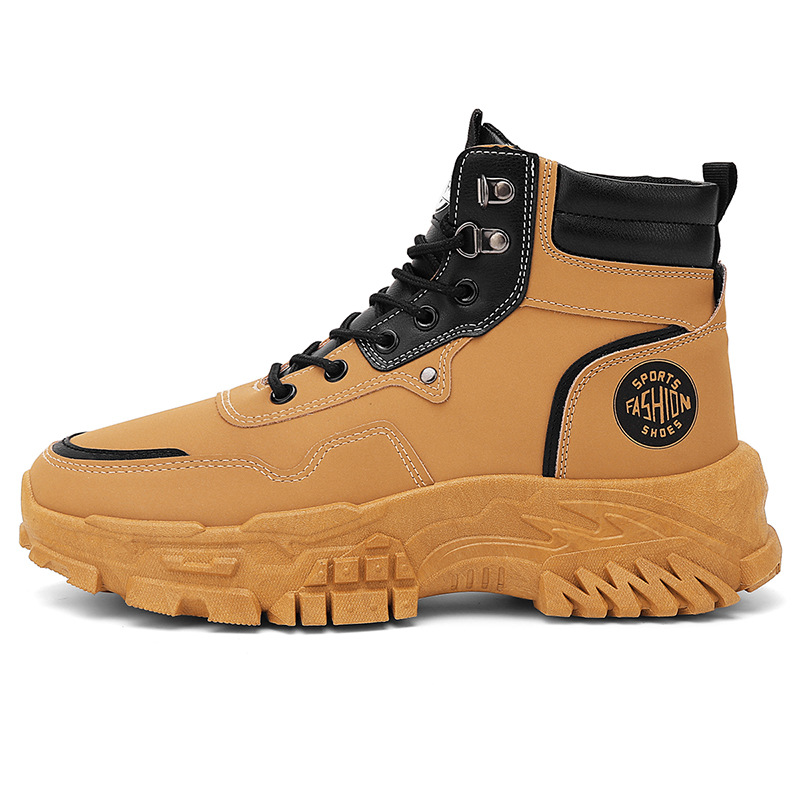 Men'S Shoes Yellow And Black - 2025 New Men's Yellow Black High