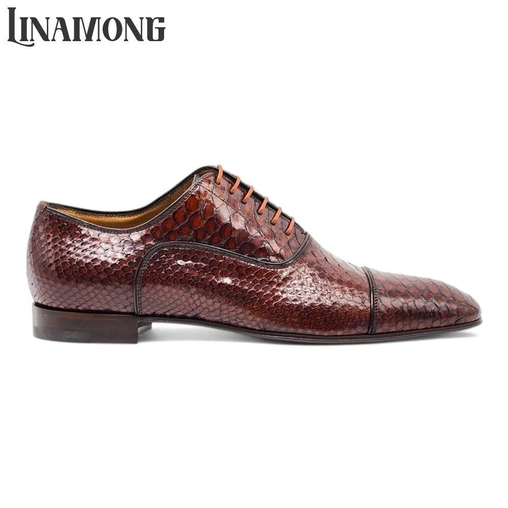 Brown Faux Python Leather Oxfo - огляд і ціна Men'S Shoes Limited Edition