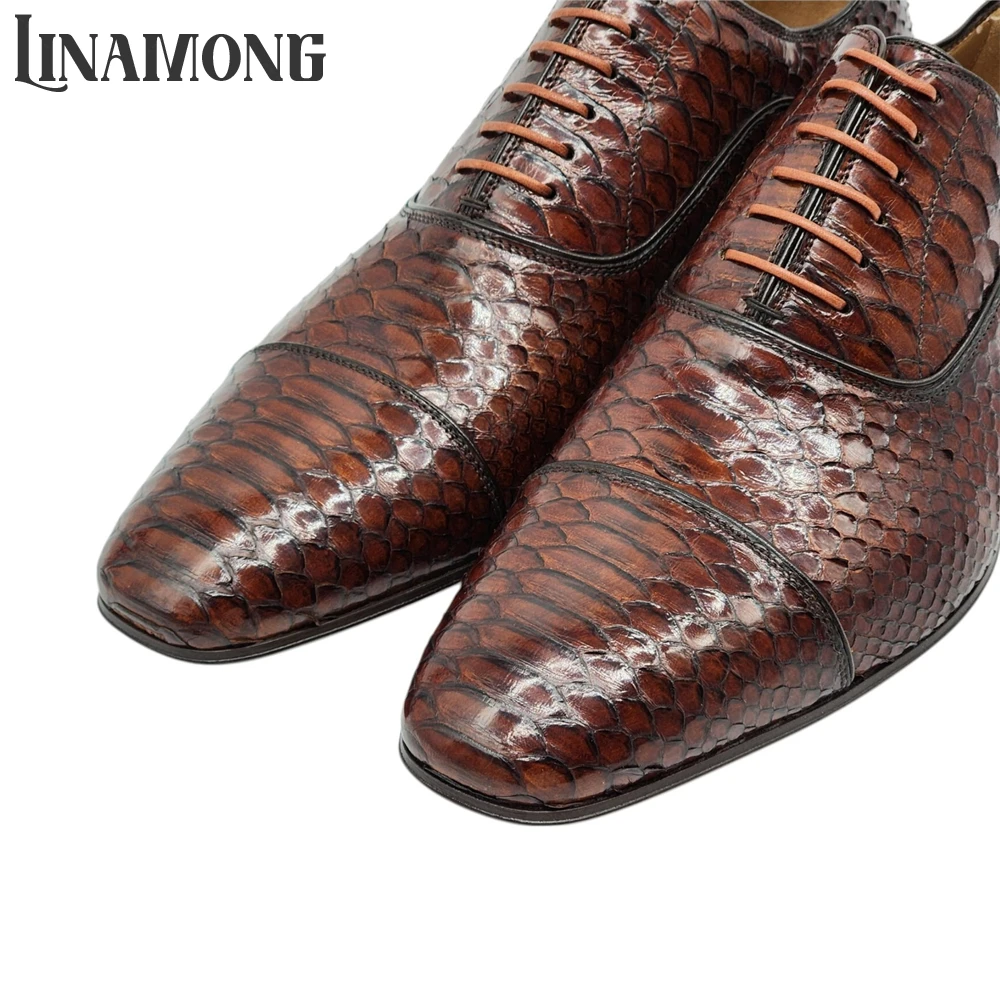 Brown Faux Python Leather Oxfo - огляд і ціна Men'S Shoes Limited Edition