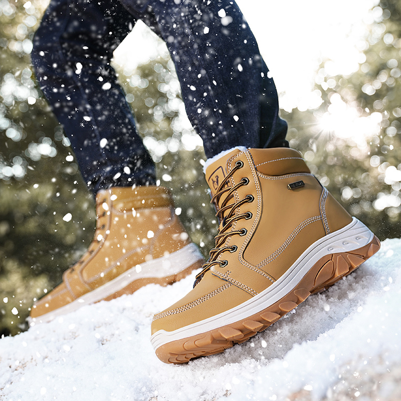 Men Boots Winter Outdoor Walki - огляд і ціна Men'S Shoes Yellow And Black