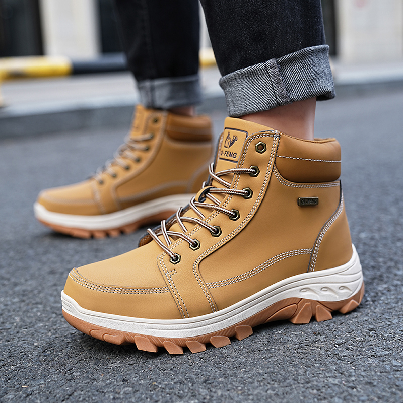 Men Boots Winter Outdoor Walki - огляд і ціна Men'S Shoes Yellow And Black