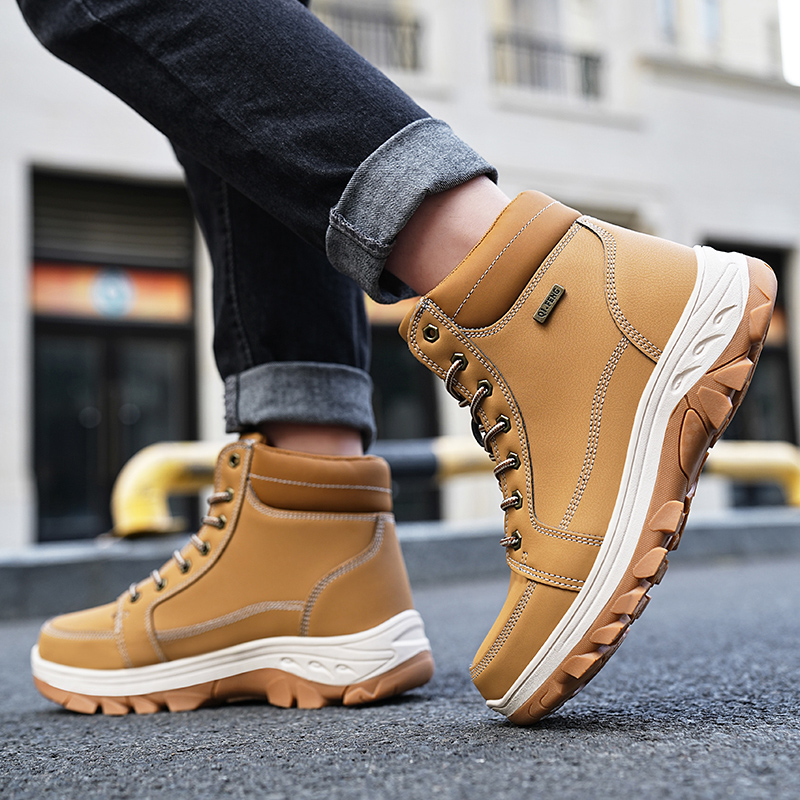 Men Boots Winter Outdoor Walki - огляд і ціна Men'S Shoes Yellow And Black
