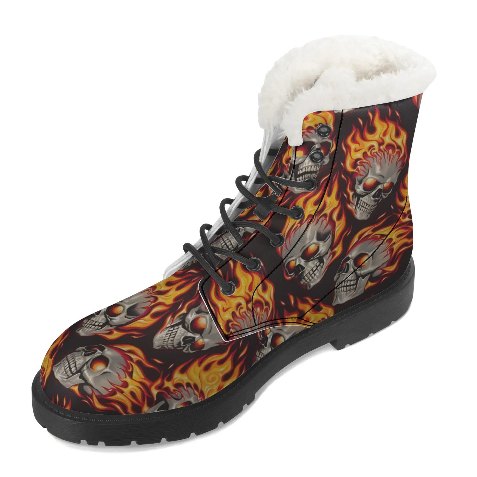 Fire Skull Patterns Snow Boots - огляд і ціна Men Shoes Eu To Us