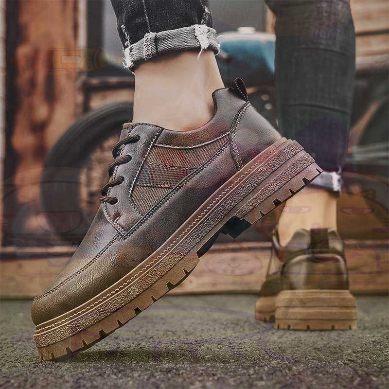 Dark Natural Leather Fashion T - огляд і ціна Men'S Shoes Yellow And Black