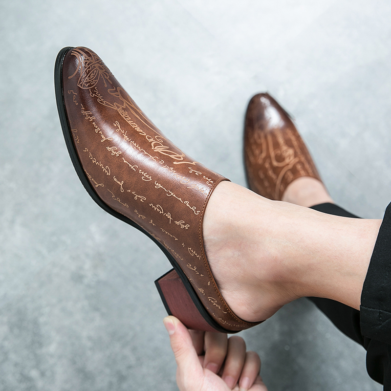 Men Brown Leather Mules Slippe - огляд і ціна Men'S Shoes Dress Casual