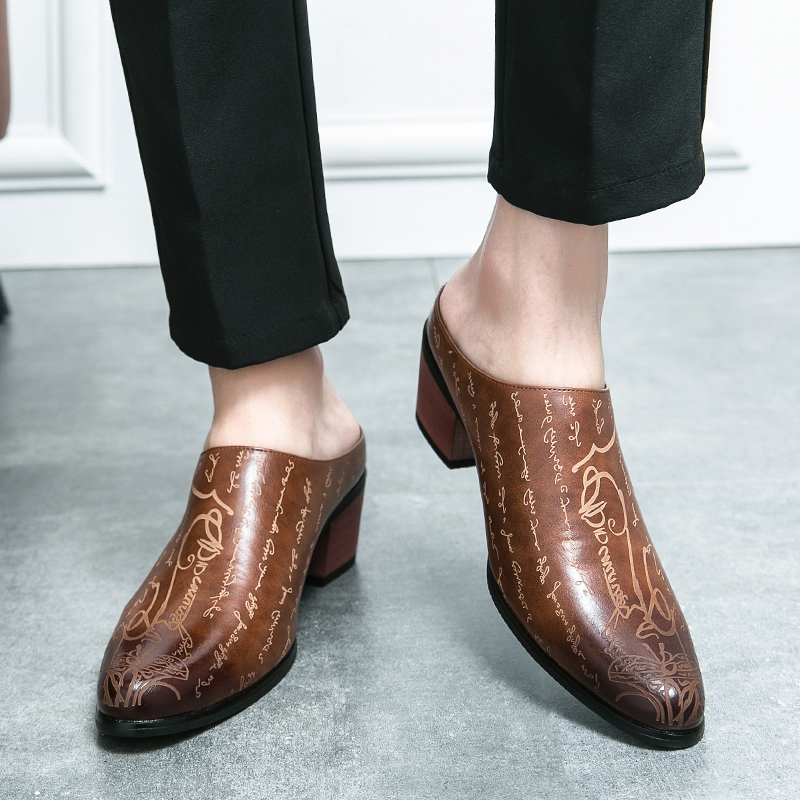 Men Brown Leather Mules Slippe - огляд і ціна Men'S Shoes Dress Casual