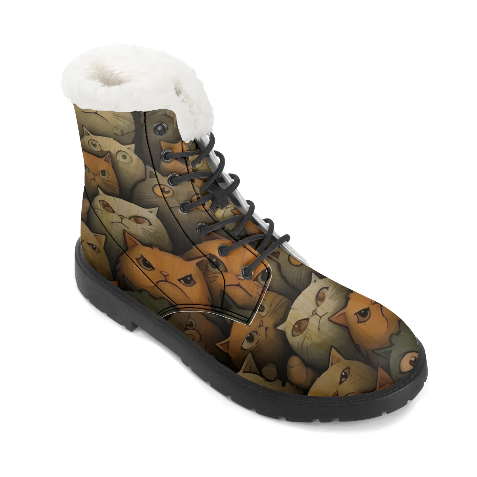 Cute Cats Prints Plush Snow Bo - огляд і ціна Men Shoes Eu To Us