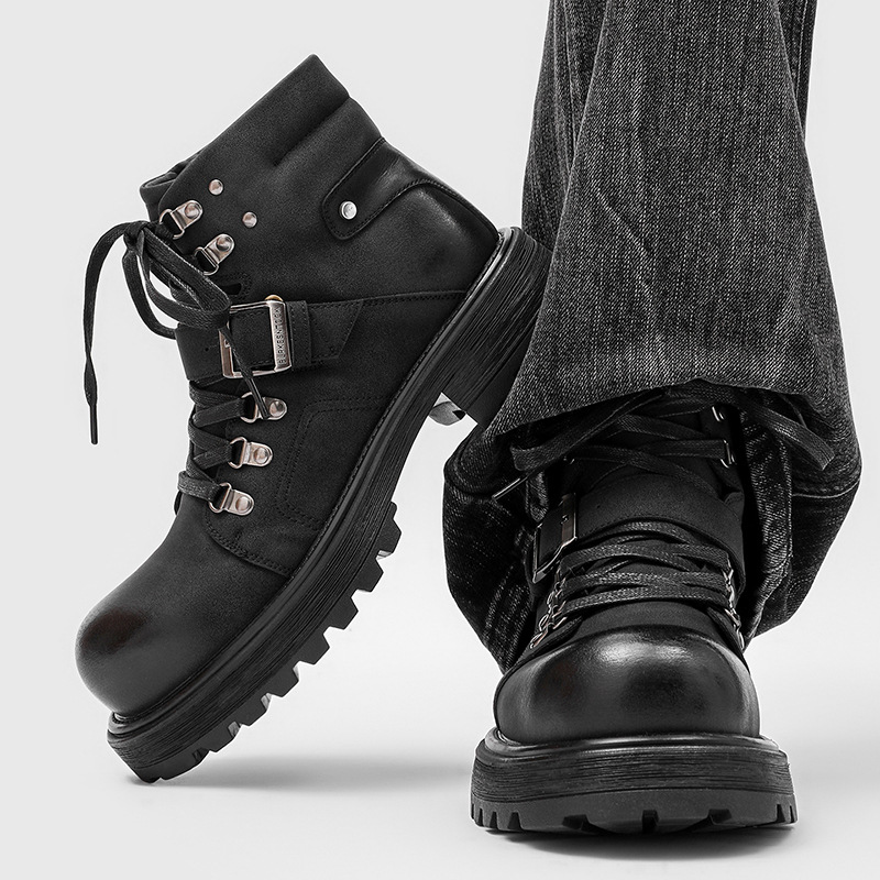 Brand Men Leather Boots Motorc - огляд і ціна Men Shoes Brands
