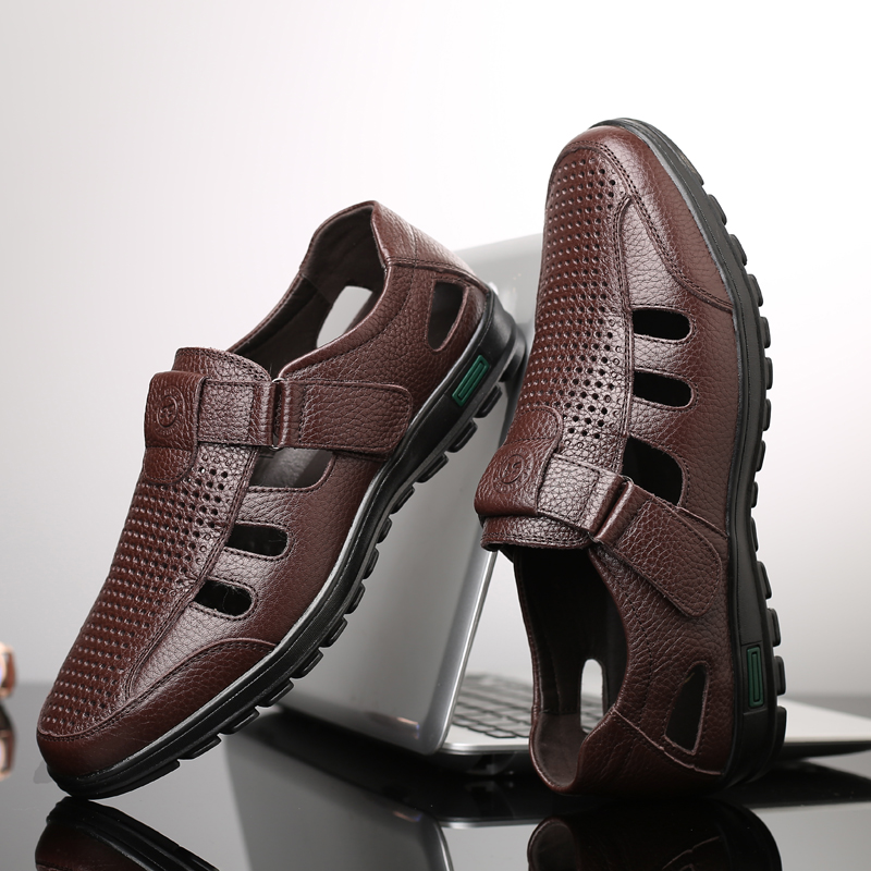 Men's Genuine Leather Sandals  - огляд і ціна Men Shoes Eu To Us