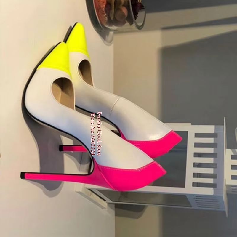 Sexy Pointed Toe Patchwork Dre - огляд і ціна Men'S Shoes Yellow And Black