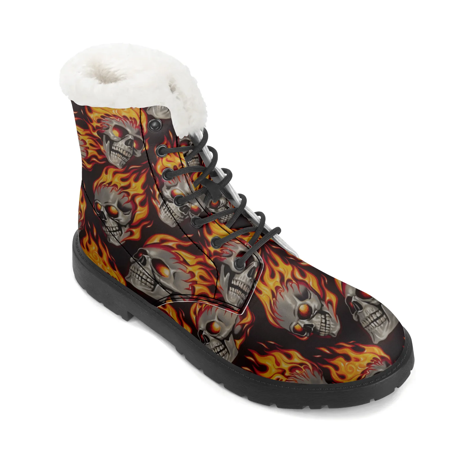 Fire Skull Patterns Snow Boots - огляд і ціна Men Shoes Eu To Us