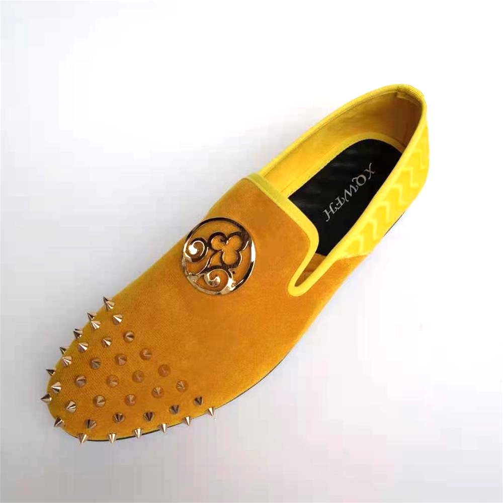 XQWFH 2021 Handmade Yellow Lea - огляд і ціна Men'S Shoes Yellow And Black